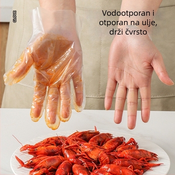 Jednokratne TPE rukavice, prehrambene kvalitete, prozirne, protisklizne, debljina preko 0,3 mm
