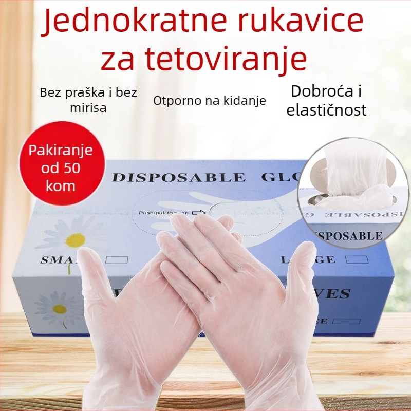 Jednokratne PVC rukavice za kozmetičku industriju, tetoviranje i vezenje