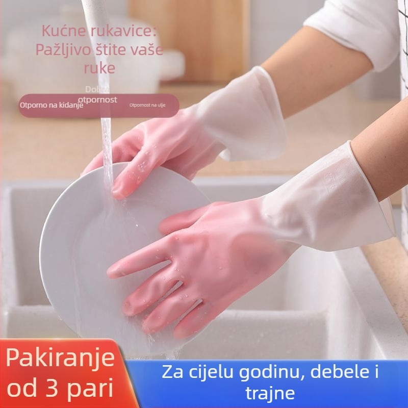 Latex rukavice za pranje posuđa — debele, vodootporne, izdržljive za kuhinju i pranje rublja