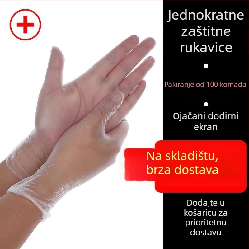 Jednokratne rukavice, prehrambene PVC s latexom i nitrilom, deblje, za kuhinju, catering, pečenje i higijenu te salone ljepote
