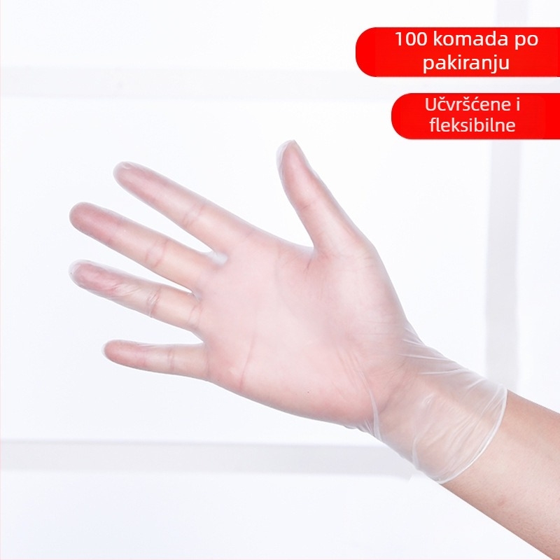 Jednokratne rukavice, prehrambene PVC s latexom i nitrilom, deblje, za kuhinju, catering, pečenje i higijenu te salone ljepote