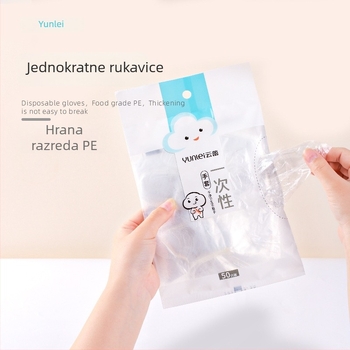 Jednokratne PE rukavice za hranu, prozirne, ojačane, protuklizne, za ugostiteljstvo