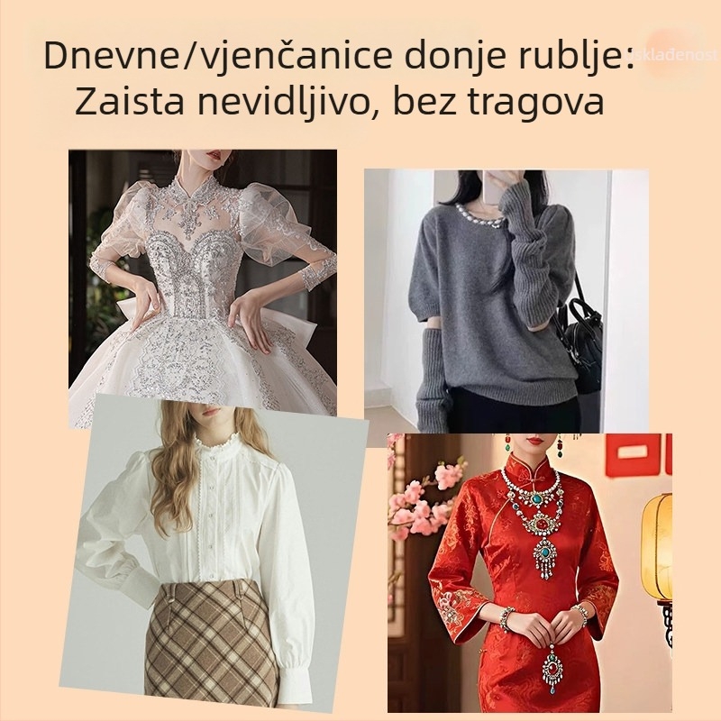 Damski termalni osnovni sloj od najlona – gornji dio s U izrezom, rukav 3/4, hlače do dužine 3/4; brzo se suši, prozračan, toplina
