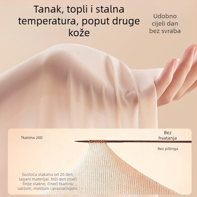 Damski termalni osnovni sloj od najlona – gornji dio s U izrezom, rukav 3/4, hlače do dužine 3/4; brzo se suši, prozračan, toplina