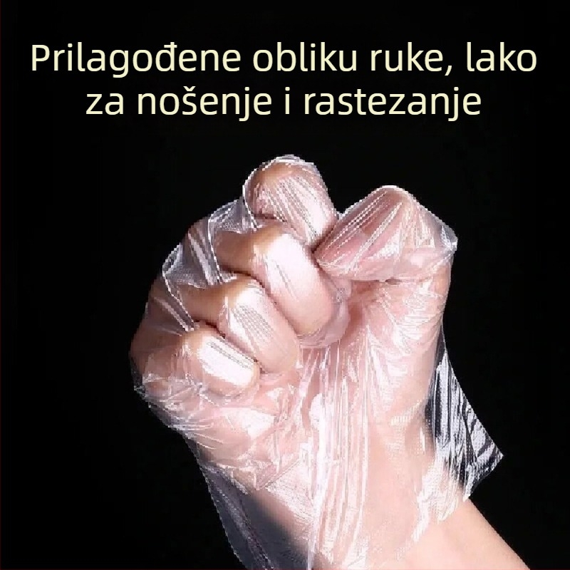 Jednokratne rukavice za hranu, debeli PE film, prozirne