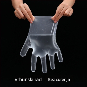 Jednokratne CPE rukavice, debeli, protuklizni, prozirni, za prehrambenu uslugu, 100 komada u kutiji