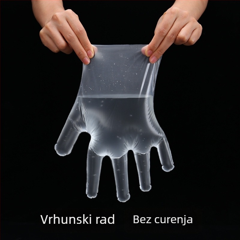 Jednokratne CPE rukavice, debeli, protuklizni, prozirni, za prehrambenu uslugu, 100 komada u kutiji