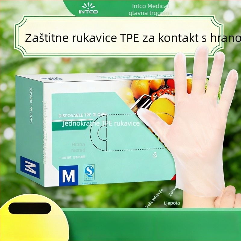 INTCO Medical Jednokratne TPE rukavice – kvalitete za hranu, prozirne, debele i izdržljive