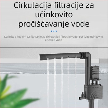 Tri u jedan potopna pumpa za akvarij s gornjim filtrom, ugrađena pumpa za oksigenaciju i cirkulaciju, tih rad