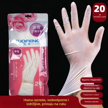 Jednokratne nitril rukavice, produžene za kuhinju i catering, vodootporne, opća debljina, pakiranje 2 komada