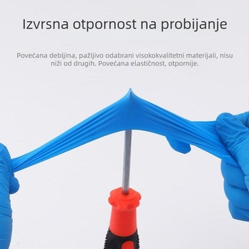 Jednokratne nitrilne rukavice, bez praška, Kang Jie, 4,0–6,0 g, za laboratorij / elektronički radionu / čistu sobu, kućno čišćenje samo, prilagodljivo pakiranje
