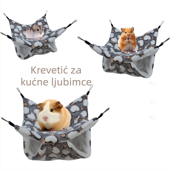 Flanelni hamak za hrčka, dvostruki sloj, unutarnja upotreba, topao, kvadratnog oblika