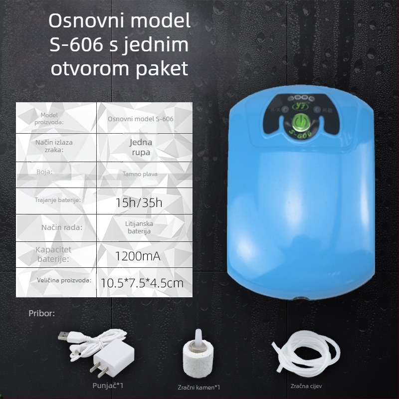 Fisherman's Companion Pumpa za kisik u akvariju, 3W, baterija 2000mAh, težina 200g