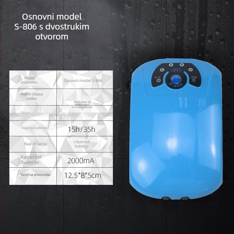 Fisherman's Companion Pumpa za kisik u akvariju, 3W, baterija 2000mAh, težina 200g