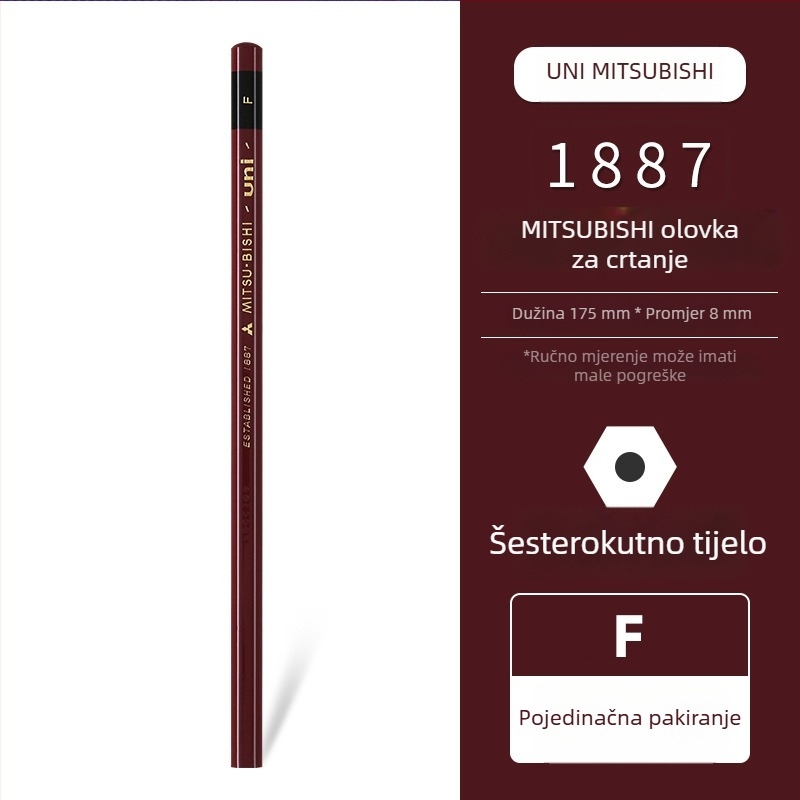 Uni Pencil Mitsubishi 1887 olovka za ispitivanje tvrdoće 6B-9H za skice i crtanje