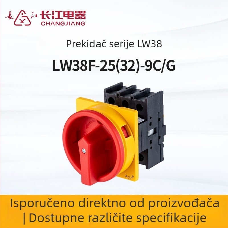LW38F-25(32)9C/G izolacijski prekidač / Univerzalni prijenosni prekidač, 37-440V, DC 100000 ciklusa, AC 200000 ciklusa, Mehanički vijek 300000, CQC certifikat