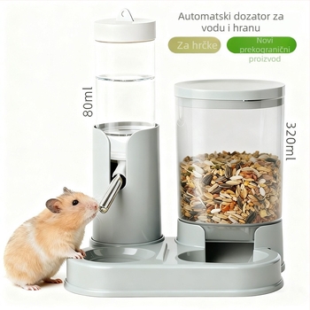 Dvoslojna zdjela za vodu i hranilica za hrčke s automatskim doziranjem, PP materijal