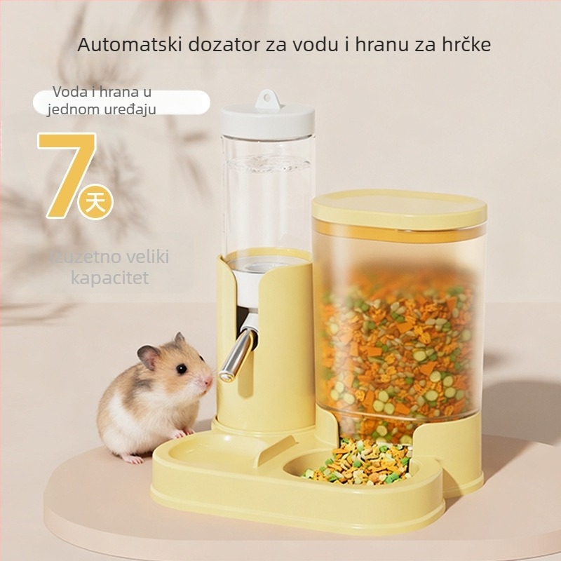 Dvoslojna zdjela za vodu i hranilica za hrčke s automatskim doziranjem, PP materijal