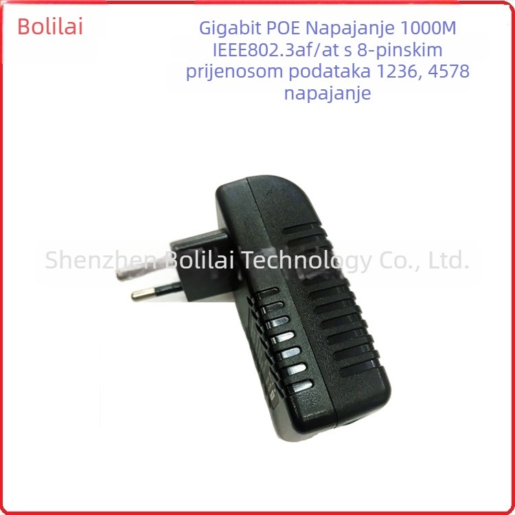 PoE napajanje s prekidačem za bežični AP i mrežni most, 48V 0.5A, 24W, Direct-Plug, 80% učinkovitost