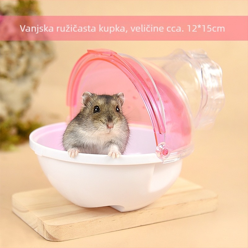 Kavezica za kupanje za hrčka s vanjskim kupalištem i pijeskom, plastika, podrijetlo Shandong, ovlaštena privatna Marka