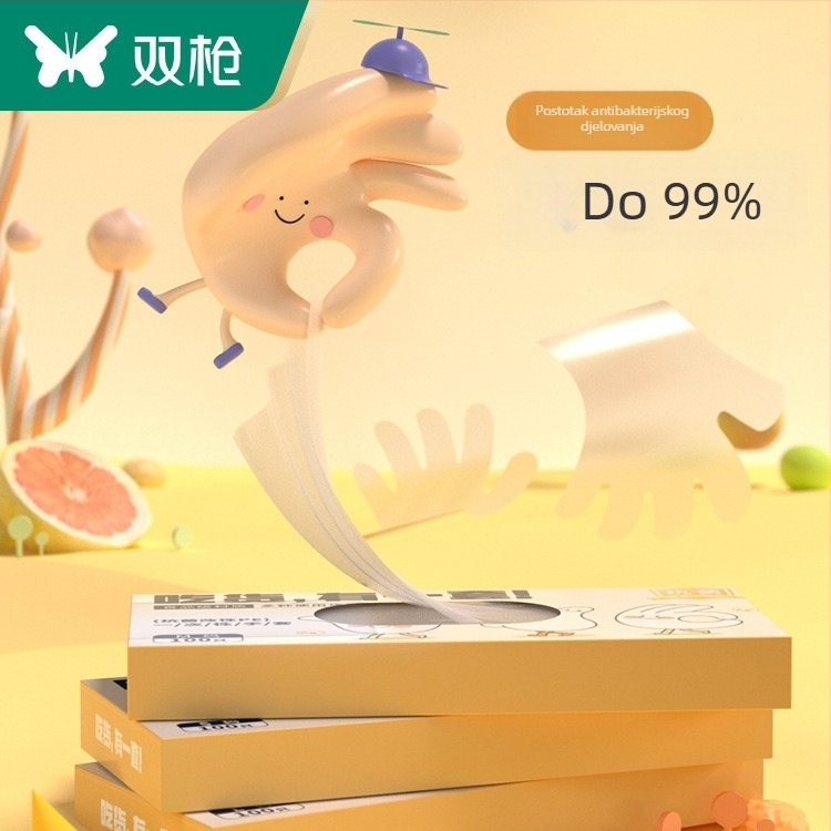 Jednokratne rukavice za kuhinju, prehrambena kvaliteta, debljina 2 mm, prozirne, protuklizne