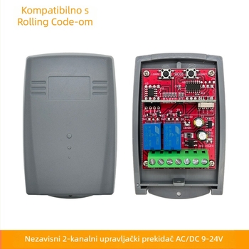 Due 2-kanalni Bežični Prijemnik Daljinskog Upravljanja za Garažna Vrata, 9–24V AC/DC, Rotirajući Kod