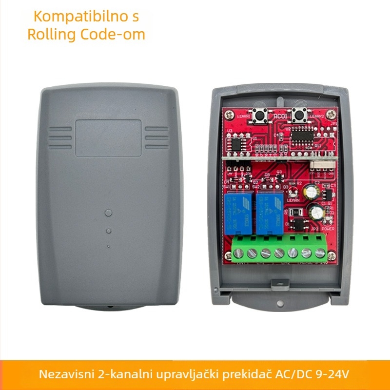 Due 2-kanalni Bežični Prijemnik Daljinskog Upravljanja za Garažna Vrata, 9–24V AC/DC, Rotirajući Kod