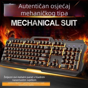 Žični set tipkovnice i miša s USB priključcima, optički 1200 DPI, LED osvjetljenje, za desktop i laptop