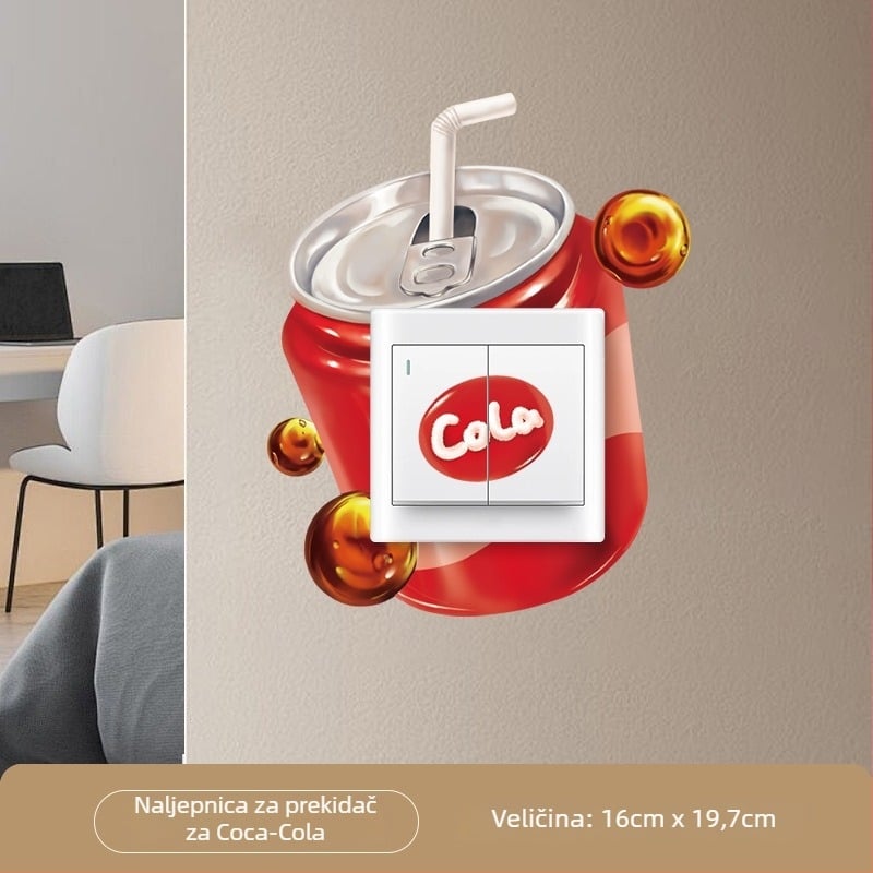 Kožna zaštita prekidača Gourmet serije – moderan minimalistički stil, prilagodljivo, Potato-Chip naljepnica za prekidač, za dnevni boravak/spavaću sobu/restoran