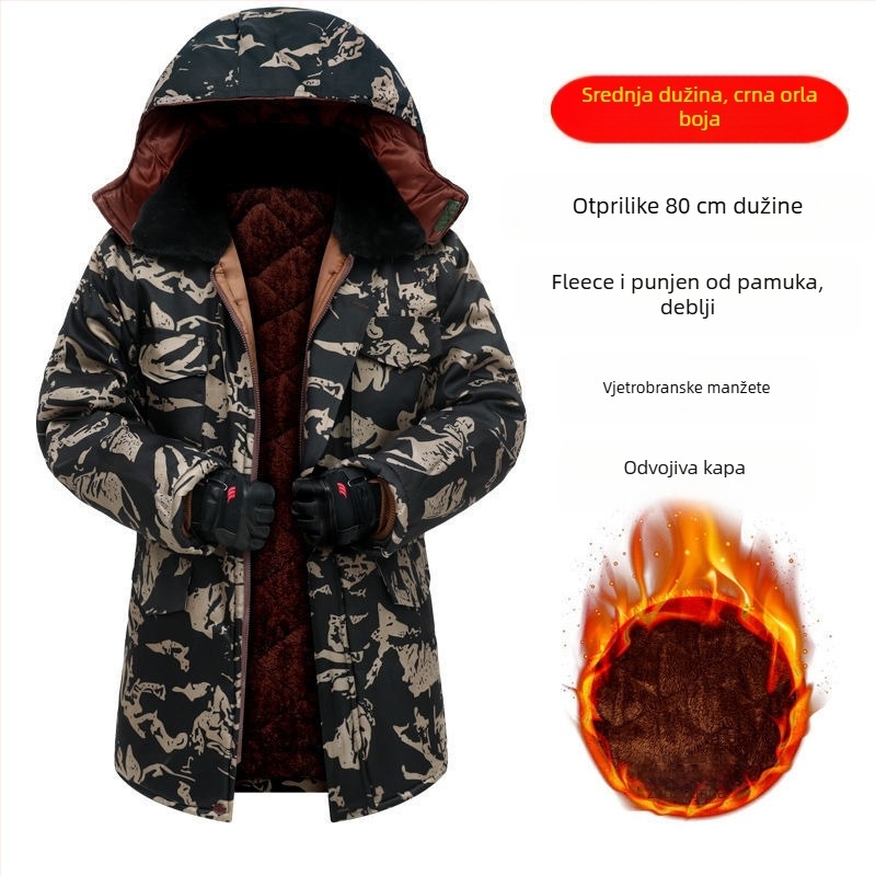 Muški maskirni vojni kaput, termalna izolacija, tkanina od kemijskih vlakana, kamuflažni uzorak, zimska i proljetna sezona.