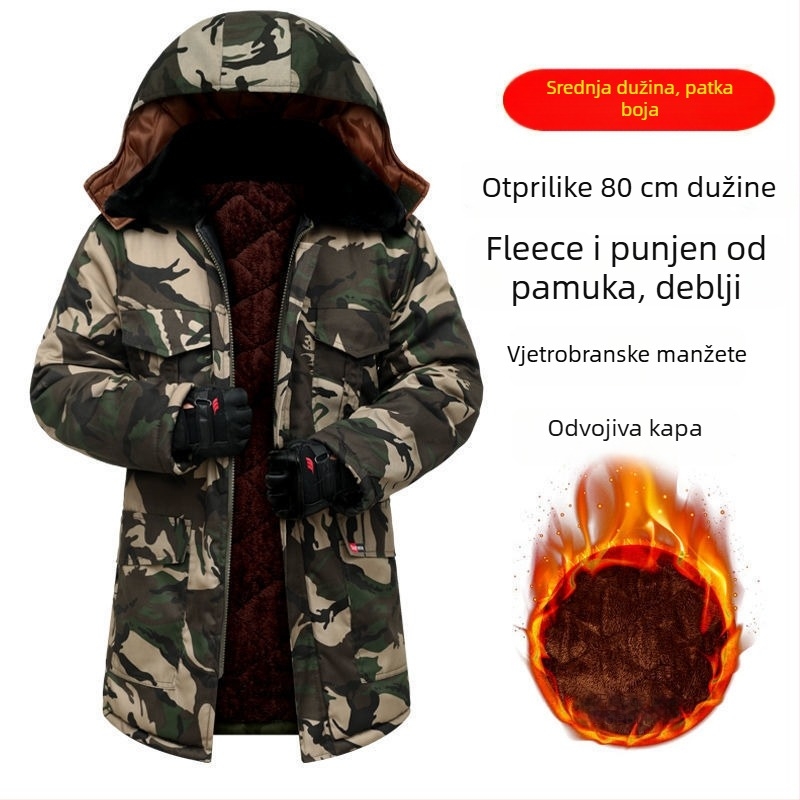 Muški maskirni vojni kaput, termalna izolacija, tkanina od kemijskih vlakana, kamuflažni uzorak, zimska i proljetna sezona.