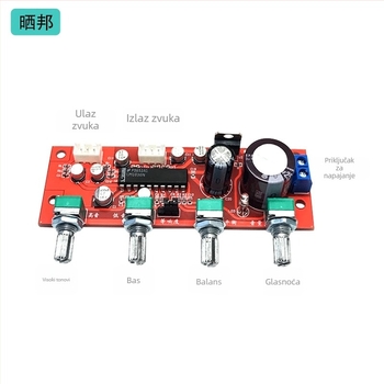 Sunbang LM1036 Ton kontrolna ploča modul pretpojačalo, podešavanje basa i visokih, napajanje DC12-24V ili AC9-16V
