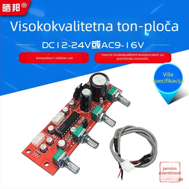 Sunbang LM1036 Ton kontrolna ploča modul pretpojačalo, podešavanje basa i visokih, napajanje DC12-24V ili AC9-16V