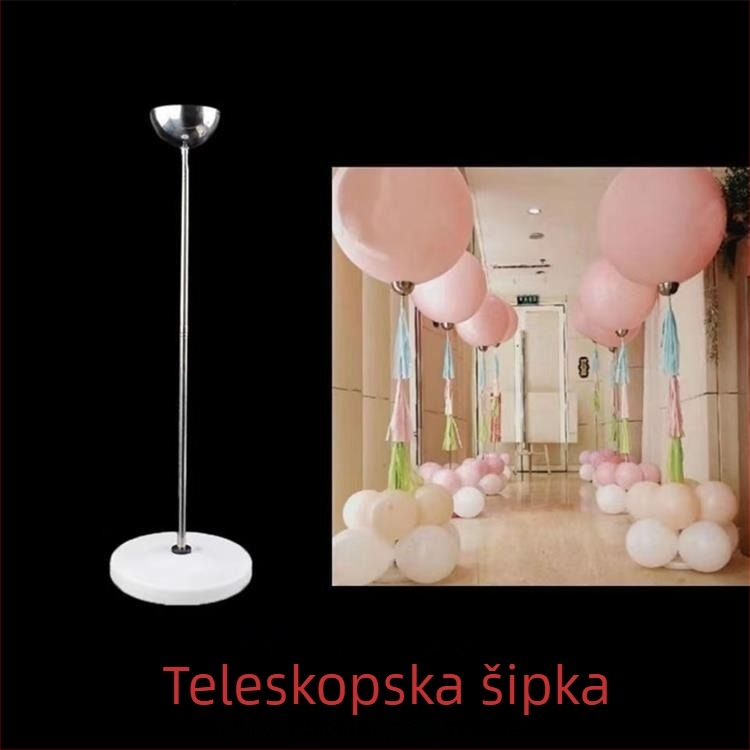 Teleskopska šipka za balone, metalna, dugog traka dizajn, bez logotipa, Minchang – vjenčana dekoracija