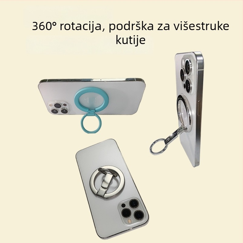 Univerzalni magnetski metalni držač za telefon s prstenom, ultra-tanki, sklopivi stolni držač