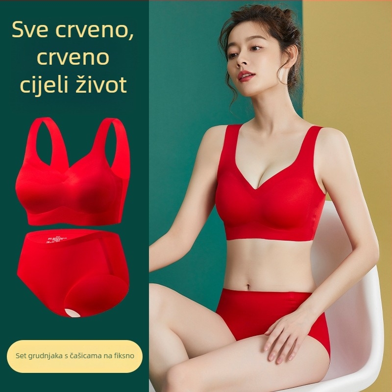 Set grudnjaka od najlona, košarica 3/4, oblikovane šalice s gornjom tankom i donjom debelom, čvrste dvostruke naramenice, stražnje dvostruko kopčanje, prozračno i udobno