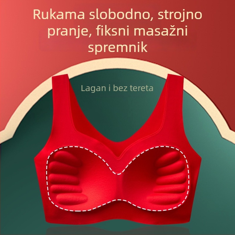 Set grudnjaka od najlona, košarica 3/4, oblikovane šalice s gornjom tankom i donjom debelom, čvrste dvostruke naramenice, stražnje dvostruko kopčanje, prozračno i udobno