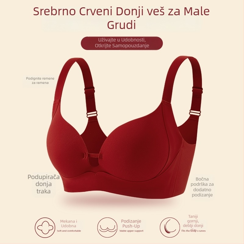 Grudnjak: 3/4 košarice, bez metalnih žica, čvrste dvostruke naramenice, stražnji zatvarač s tri reda kopči, najlon tkanina, podstava 100% poliester