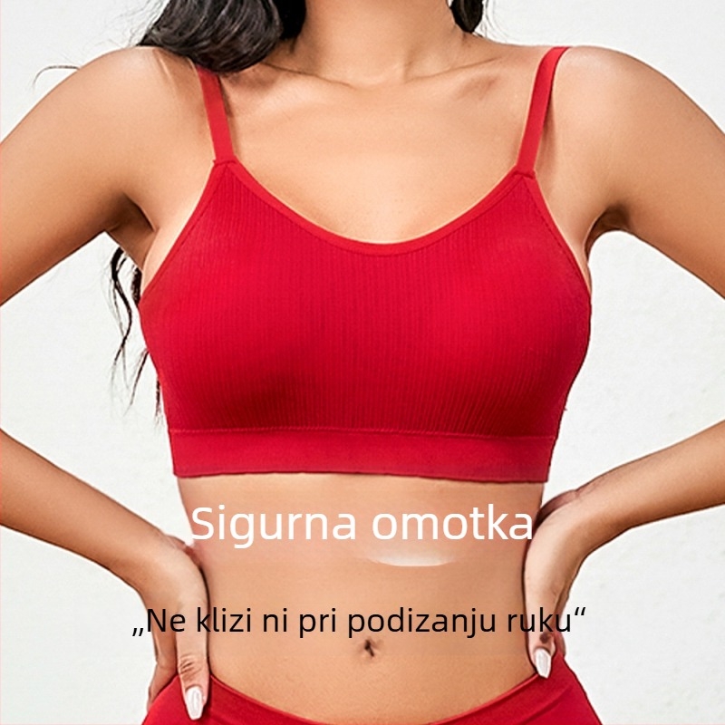 Bežični grudnjak s punim košaricama i tanko oblikovanim košaricama, stražnje kopče u četiri reda, čvrsti dvostruki naramenici