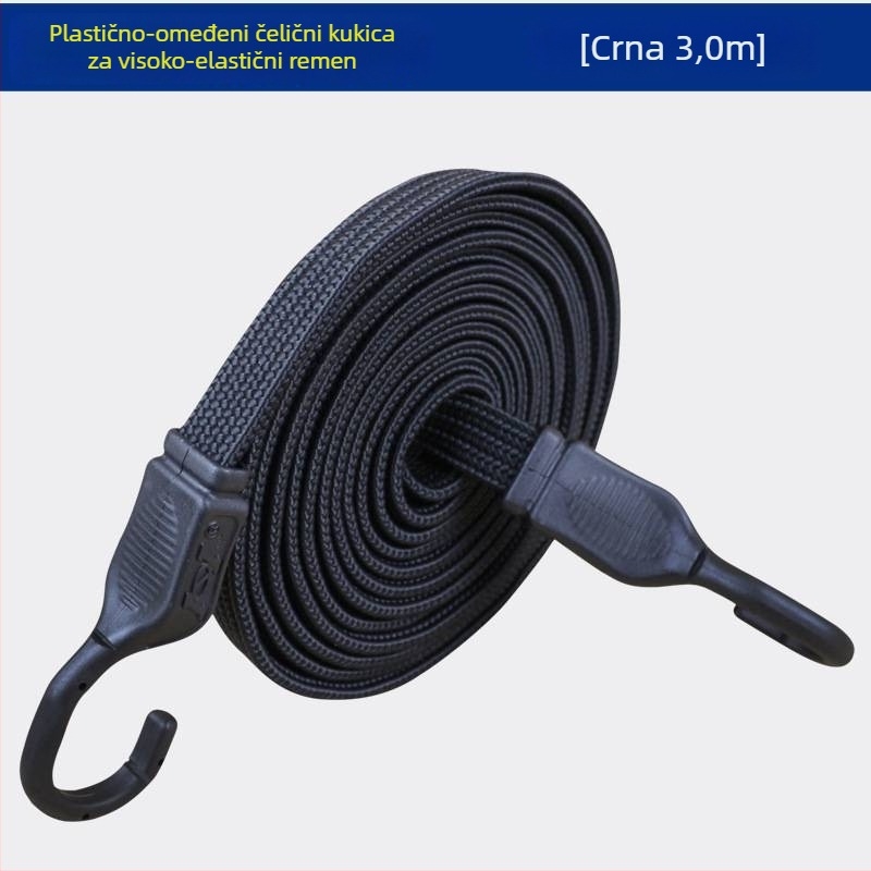 Elastični remen za prtljagu s plastično obloženim čeličnim kukama