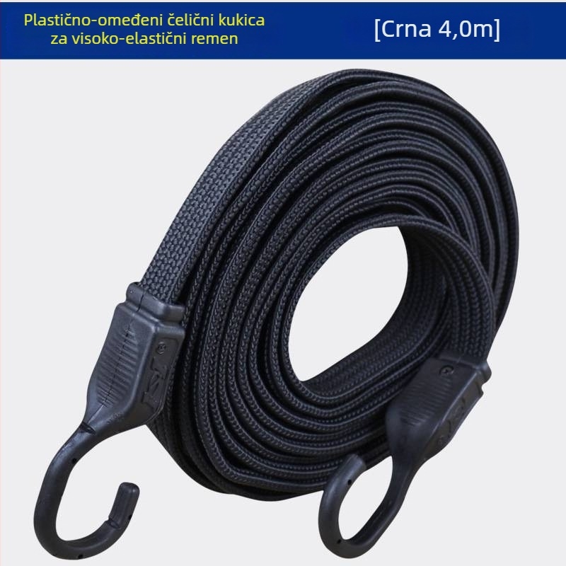 Elastični remen za prtljagu s plastično obloženim čeličnim kukama