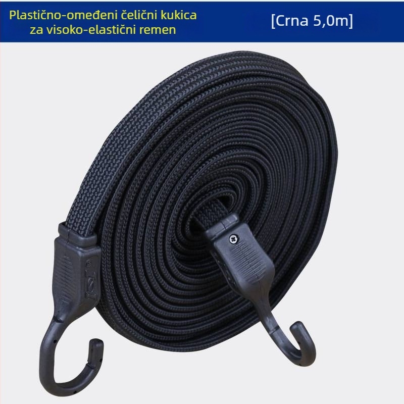 Elastični remen za prtljagu s plastično obloženim čeličnim kukama