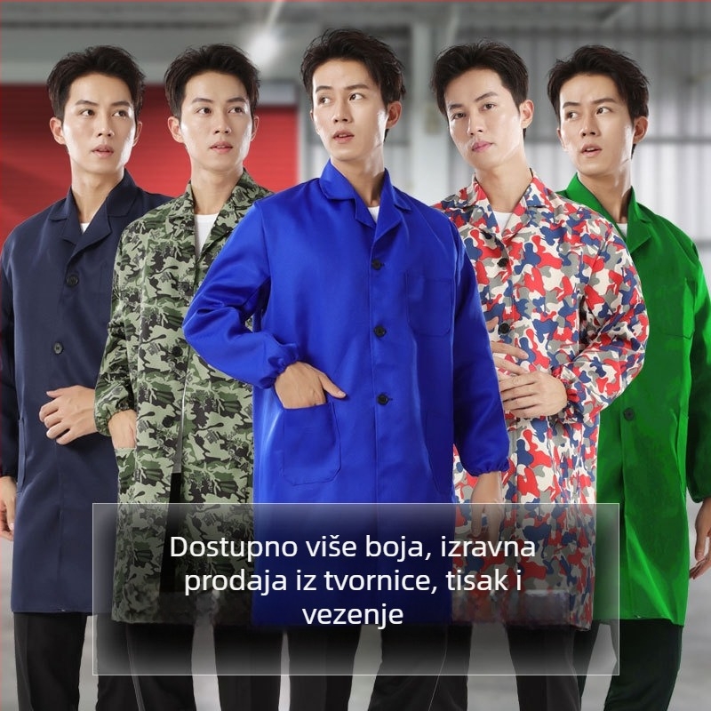 Zaštitni radni kombinezon s funkcijama protiv prljavštine i dekontaminacije, mješavina pamuka i kemijskih vlakana, podstava od poliestera, namijenjeno tvornici