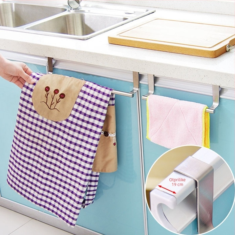 Stalak za ručnike od nehrđajućeg čelika s jednim cijevnim držačem, za ugradnju u ormarić ili na stražnju stranu vrata, nosivost 10 kg, 1 razina, moderni minimalistički stil