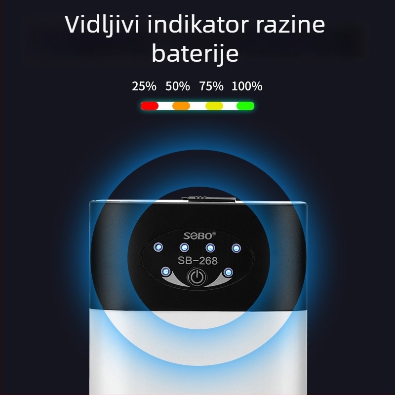 Songbao tiha oksigen pumpe za akvarij, dvostruko napajanje AC/DC, punjivi aerator
