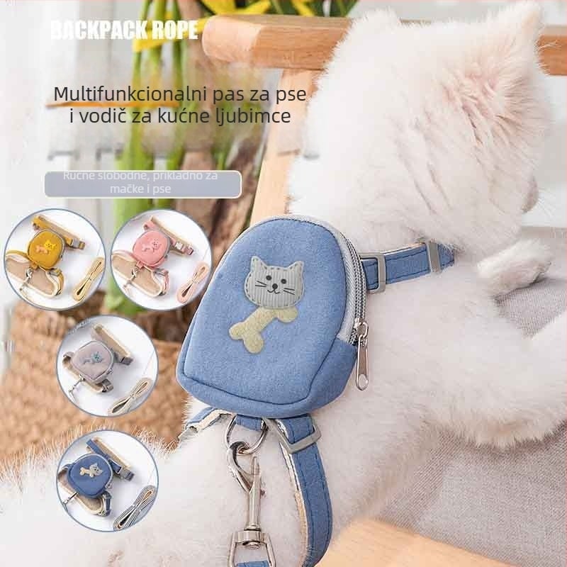 Mačja vodilica u korejskom stilu s prsnom trakom, tkanina, Amor, 100 komada u pakiranju