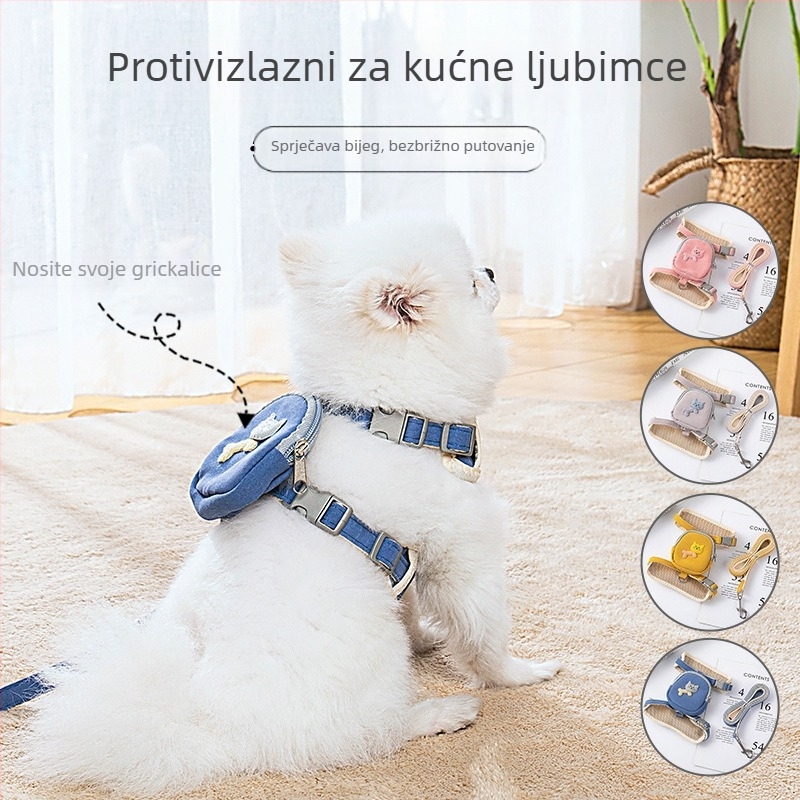 Mačja vodilica u korejskom stilu s prsnom trakom, tkanina, Amor, 100 komada u pakiranju