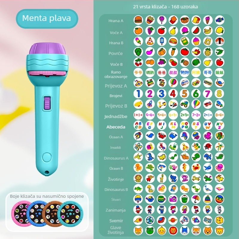 Dječji svjetleći projektor‑fenjer — edukativna igra za intelektualni razvoj i interakciju roditelj‑dijete, za djecu 4–6 godina