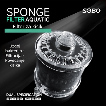 SB-533 akvarijski filter 3-u-1 s aeracijom, tiho rada, ugrađena kultivacija bakterija