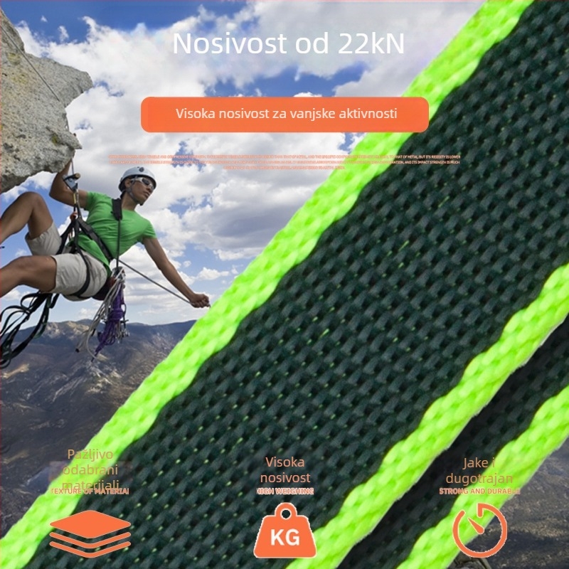 Poliesterski pojas za penjanje s ploskim prstenom, visoke čvrstoće, otporan na habanje